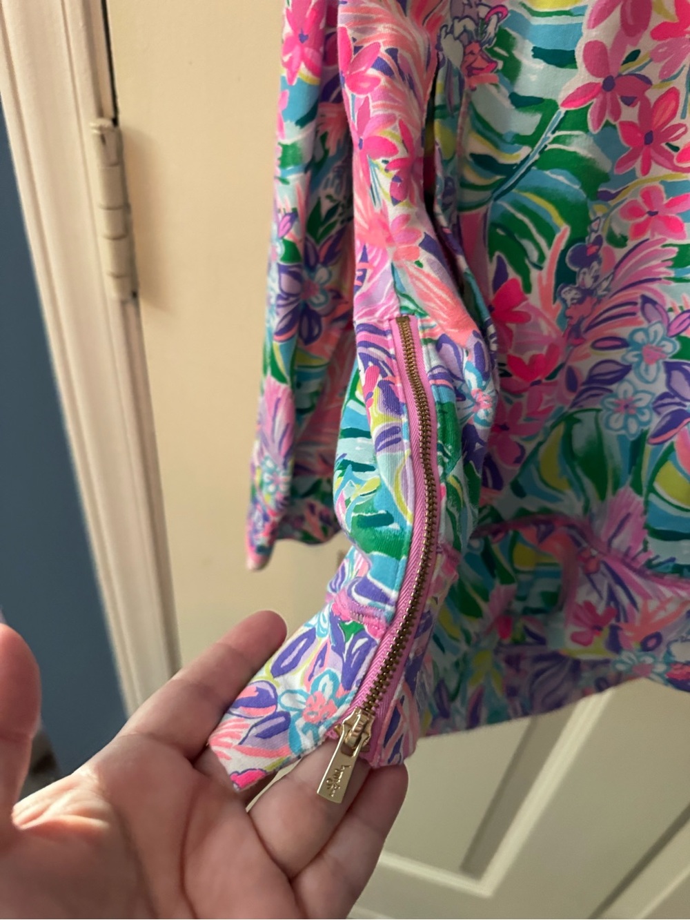 Lilly Pulitzer Pink Floral Long Sleeve Disney Pullover - Picture 5 of 10